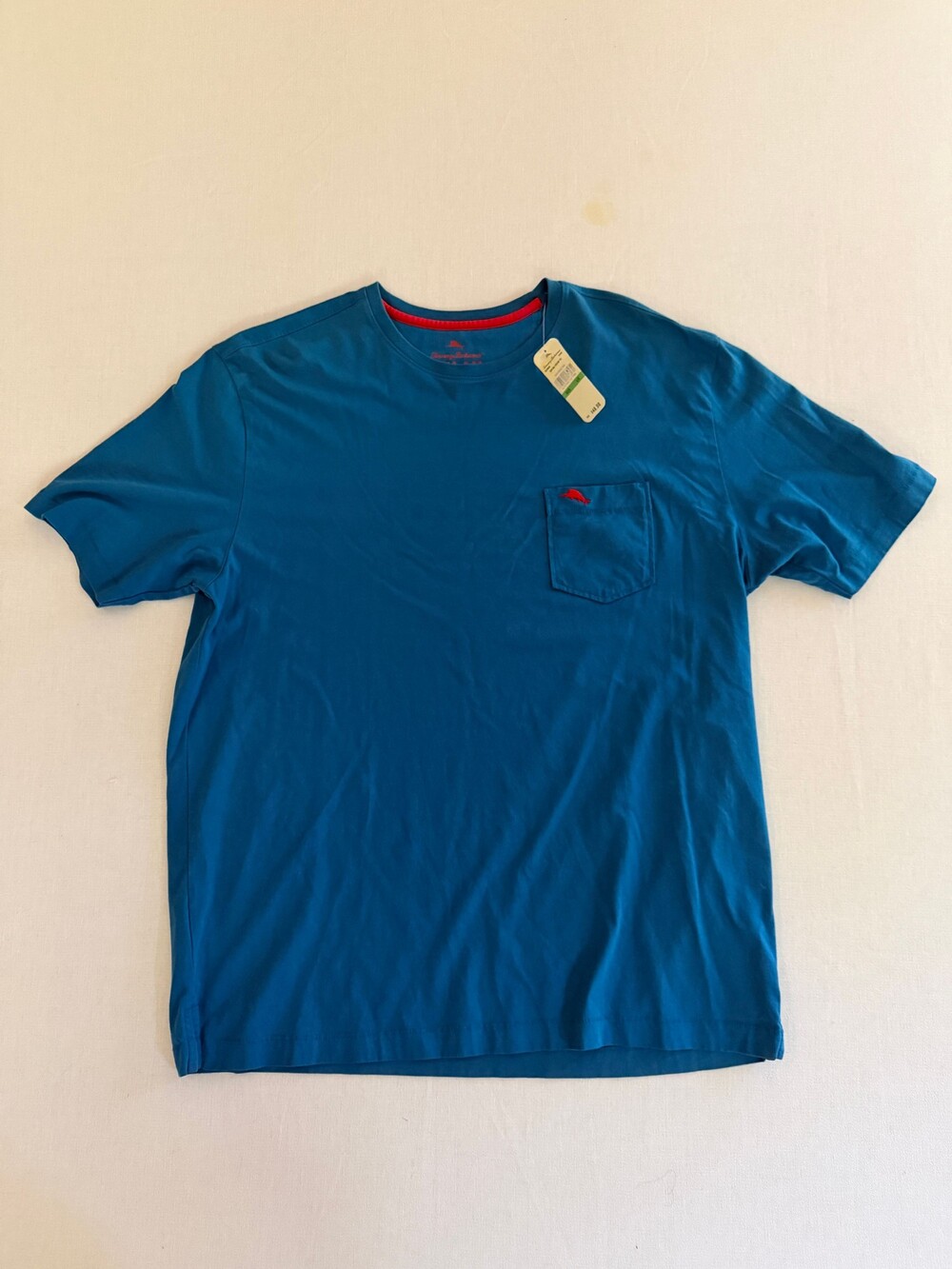 Tommy Bahama New Bali Skyline Tee T-Shirt L/G Ocean Blue Pocket Logo 0385